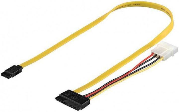 Cablu HDD SATA 0,5 m SATA data+power   SATA L tata + 5,25 mama